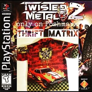 No Boundaries Flame Race Car Button Fire Shirt